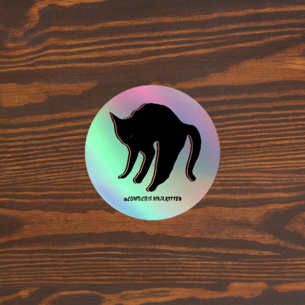 "CNK Halloween Kitty Round" Holographic stickers