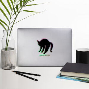 kiss-cut-holographic-stickers-grey-5.5x5.5-front-65ce88a05fd38.jpg "CNK Halloween Kitty" Holographic stickers