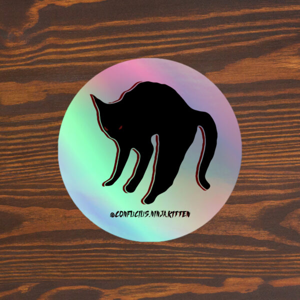 "CNK Halloween Kitty Round" Holographic stickers