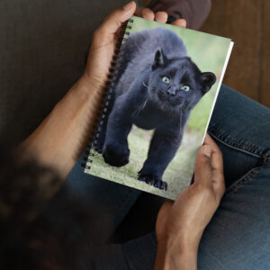 "Cute smiling puma kitty" Spiral notebook