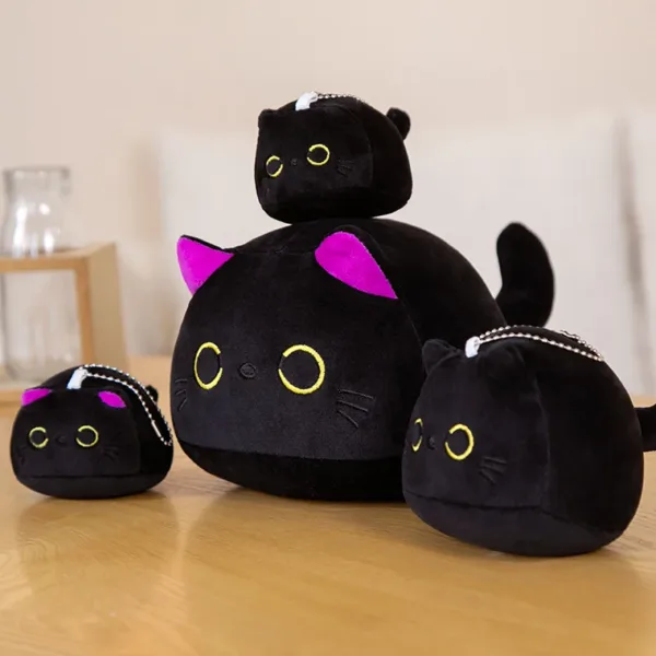 Black Kitty Plush, 10-70cm (Cat A: pink ears)