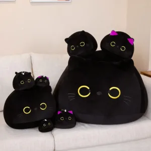 Black Kitty Plush, 10-70cm (Cat A: pink ears)