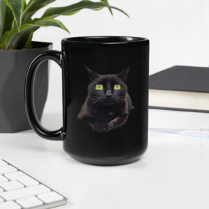 CNK "Square Eyes" Black Glossy Mug