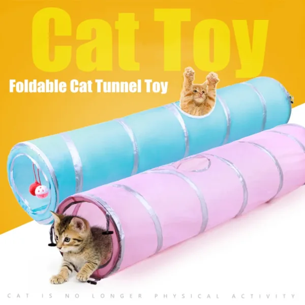 Indoor-2-3-4-5-way-Collapsible-Cat-Tunnel-Tube-Kitty-Tunnel-Bored-Cat-Pet-Toys-2 Tunnels !