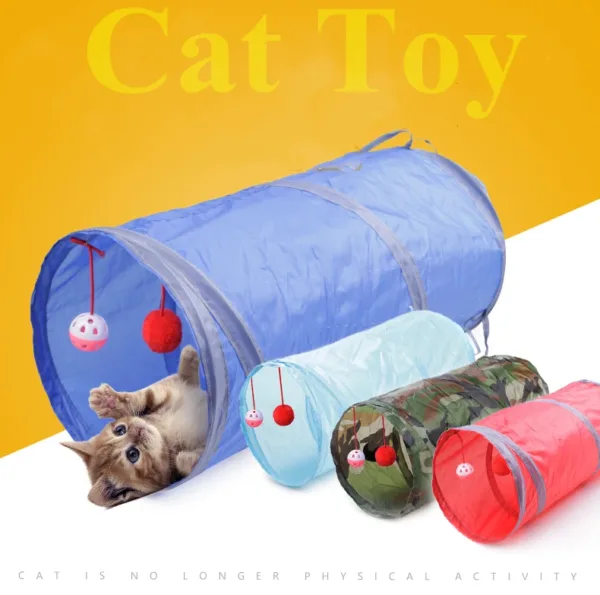 Indoor-2-3-4-5-way-Collapsible-Cat-Tunnel-Tube-Kitty-Tunnel-Bored-Cat-Pet-Toys-3 Tunnels !