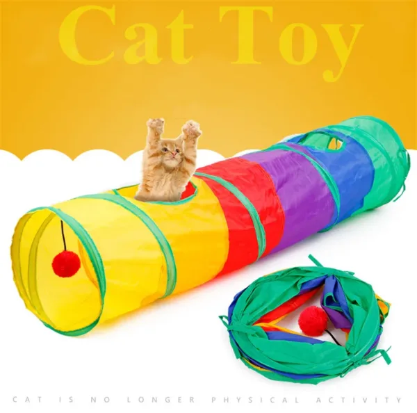 Indoor-2-3-4-5-way-Collapsible-Cat-Tunnel-Tube-Kitty-Tunnel-Bored-Cat-Pet-Toys-4 Tunnels !