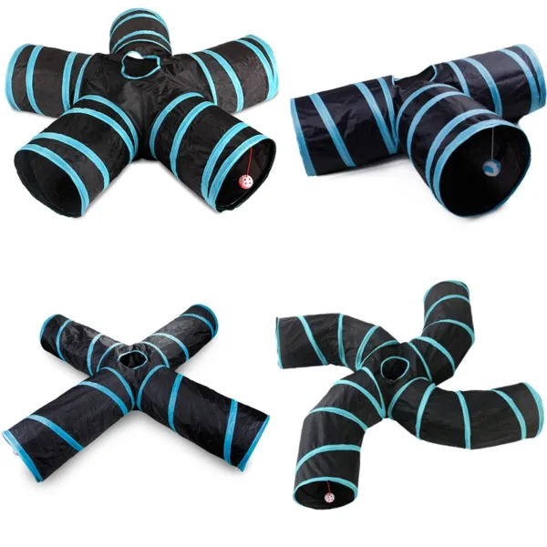 Indoor-2-3-4-5-way-Collapsible-Cat-Tunnel-Tube-Kitty-Tunnel-Bored-Cat-Pet-Toys Tunnels !
