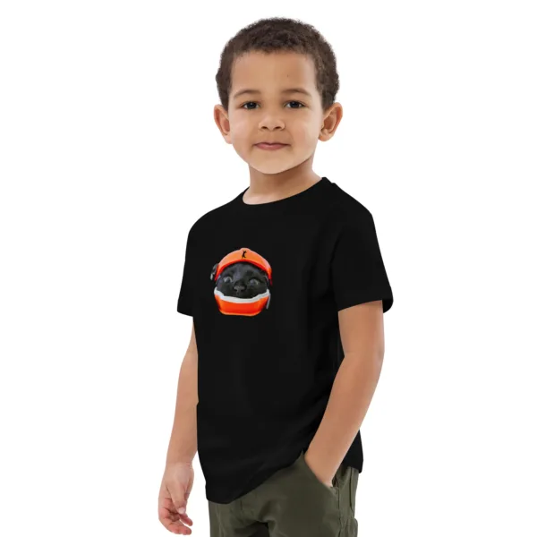organic-cotton-kids-t-shirt-black-left-front-664a993d1e7a2.jpg CNK "Rider Kitty" Organic cotton kids t-shirt
